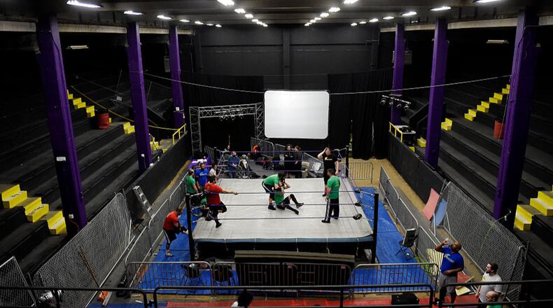 GOLDEN, CO - JANUARY 26: Students work in the ring during a Mercury Pro Wrestling Academy class at the Jefferson County Fairgrounds in Golden, Colorado on January 26, 2017. Mercury Pro Wrestling Academy, a part of Rocky Mountain Pro Wrestling, recently brought its classes for kids, beginners and advanced wrestlings to Jeffco Fairgrounds. (Photo by Seth McConnell/The Denver Post via Getty Images)