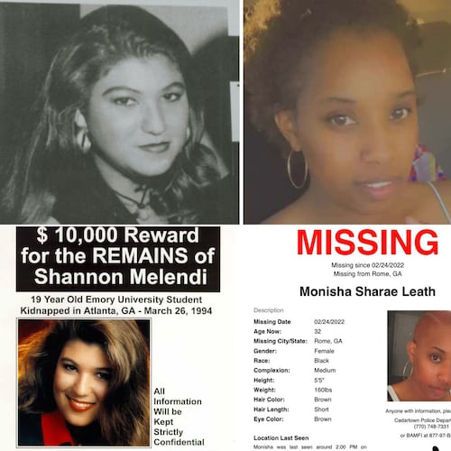 Tiffany Foster (from left), Shannon Melendi and Monisha Sharae Leath were missing and their bodies were never found. However, their killers were still convicted of murder. (AJC file and handouts)
