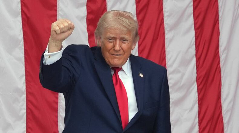 President Donald Trump speaks during the 158th National Memorial Day Observance coinciding with the nation's 250th anniversary, at the Memorial Amphitheater in Arlington National Cemetery, Monday, May 25, 2026, in Arlington, Va. (AP Photo/Alex Brandon)