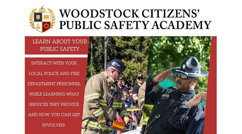 The Woodstock Citizens Public Safety Academy invites residents to enroll for the Spring 2020 session that begins Thursday, Feb. 27. CITY OF WOODSTOCK