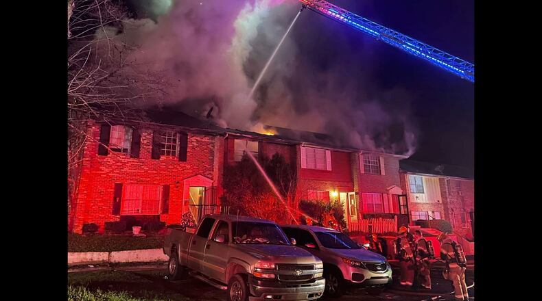 The woman who was killed in the fire has not been identified.