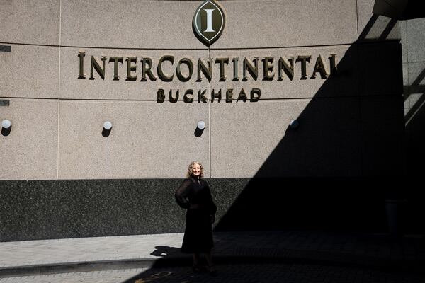 Heather Balsley, chief commercial and marketing officer for IHG Hotel & Resorts, poses for a portrait at InterContinental Buckhead in Atlanta on Thursday, Oct. 23, 2025. (Arvin Temkar/AJC)