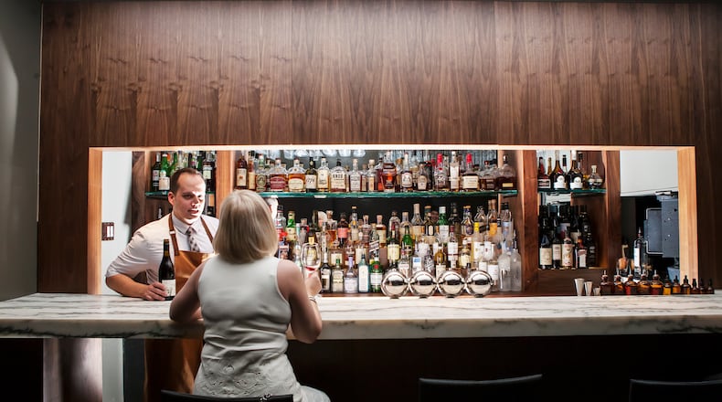 The bar at Aria, which was named a finalist for the 2025 Outstanding Hospitality award by the James Beard Foundation. (Credit: LuAnne DeMeo, courtesy of Aria)