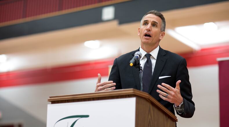 Fulton County Schools Superintendent Jeff Rose speaks during a public meeting and discussion on school safety at Banneker High School, Tuesday, March 6, 2018, in College Park, Ga.