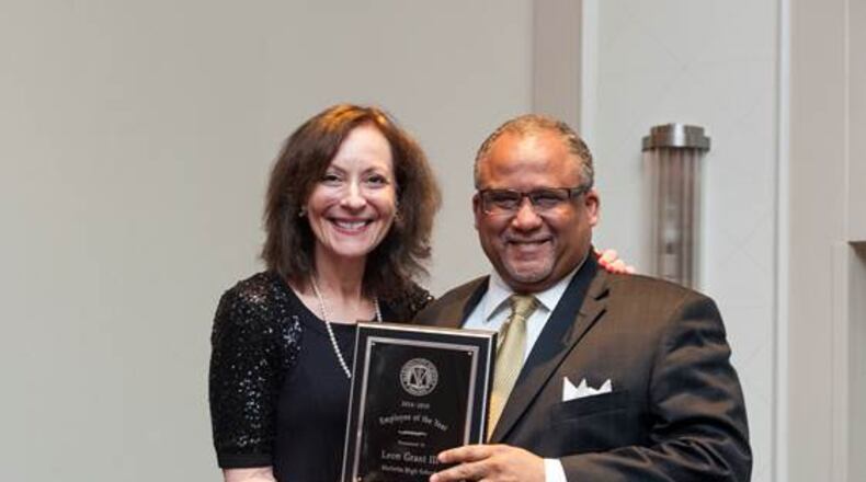 Leon Grant, Marietta City Schools’ 2016 Employee of the Year, with superintendent Emily Lembeck.