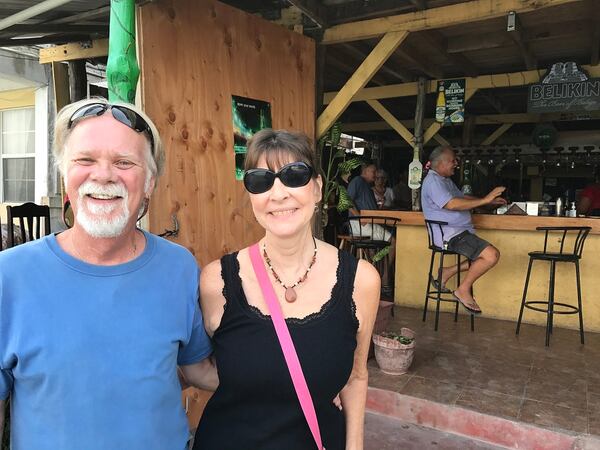 Bill and Belinda Burch saw Drew DeVoursney and Francesca Matus at a Scotty’s Bar and Grill in Corozal, Belize, the night before they were reported missing. Nothing appeared amiss. “Everyone is in shock,” Bill Burch said. “Who would do something like that? Both of them were wonderful people. They wouldn’t harm anybody.” JEREMY REDMON/jredmon@ajc.com