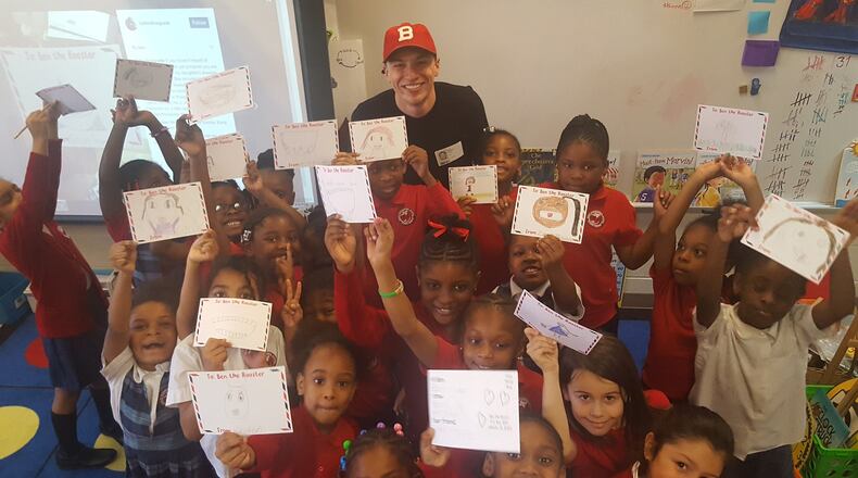 Ben the Rooster creator Jason Sosnovsky visited with excited students from Tracy Trammell’s first-grade class at Wesley International Academy in Atlanta during the 2016-2017 school year, but mostly, Ben the Rooster is a pen pal for young students. CONTRIBUTED BY TRACY TRAMMELL