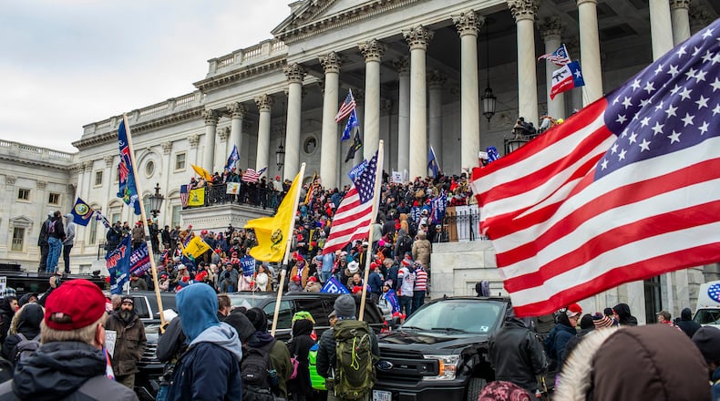 FILE — Supporters of President Donald Trump storm the Capitol in Washington, Jan. 6, 2021. In a 6-3 ruling that may affect prosecutions of hundreds of other rioters, the Supreme Court on June 28, 2024 sided with a member of the mob that stormed the Capitol, saying that prosecutors had overstepped in using an obstruction law to charge him. (Jason Andrew/The New York Times)..