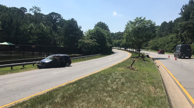 A driver is dead after a single-vehicle accident in Cobb County on Wednesday afternoon, police said.
