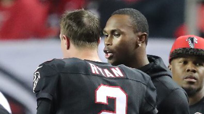 Falcons wide receiver Julio Jones has been an unofficial coach for the team's other receivers during his two-game absence but may return to action Saturday at Carolina.