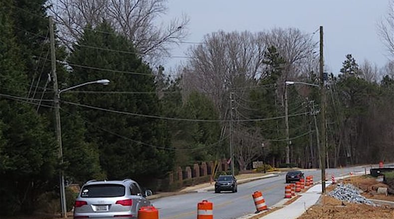 Construction on Medlock Bridge Road. Courtesy of City of Peachtree Corners