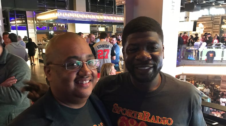 "Hometeam" Brandon Leak and Joe Hamilton are joining the morning show on 93.7/680 The Fan starting July 19, 2021. RODNEY HO/rho@ajc.com