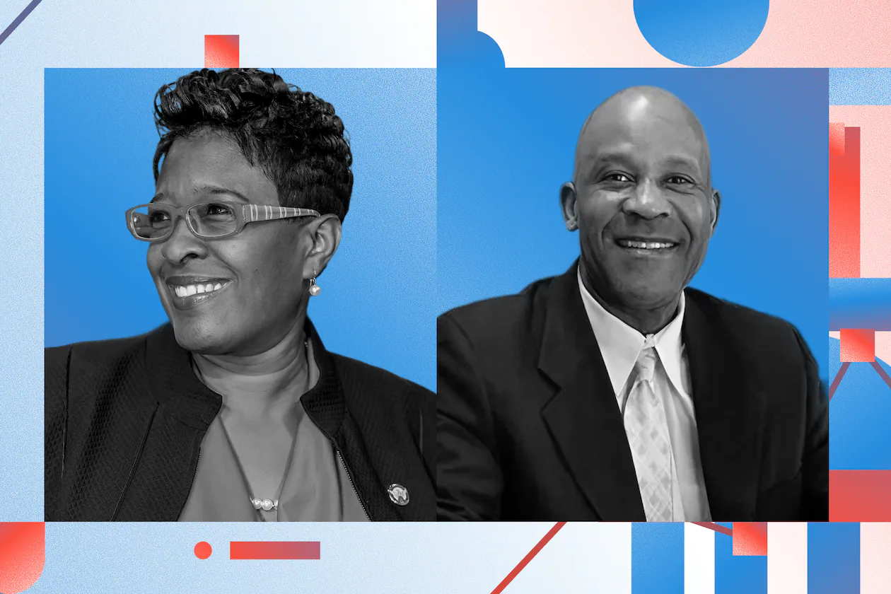 Former state lawmaker and Atlanta City Council member Keisha Sean Waites (left) is in a runoff against insurance agent DeAndre Mathis (Photo Illustration: AJC | Source: File)