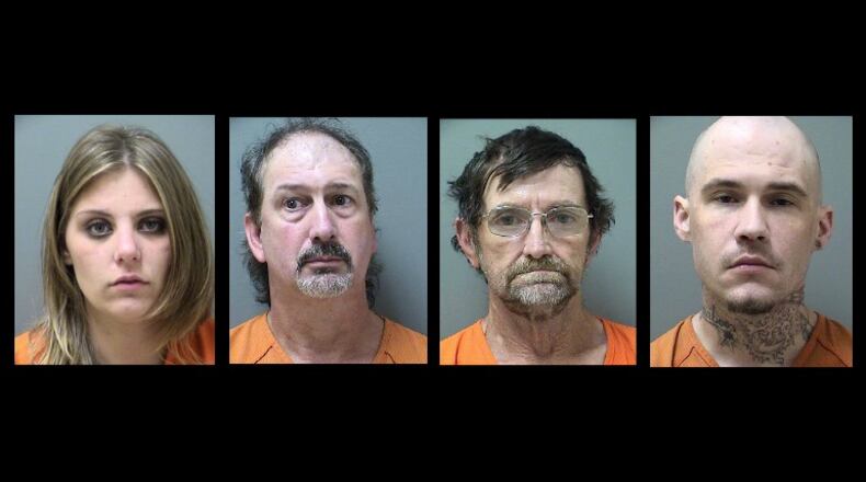 From left: Katie Keais, Michael Lindsey Howell, Ricky Gordon Coggins and Kelley Shiflett. (Credit: Cherokee County Sheriff's Office)