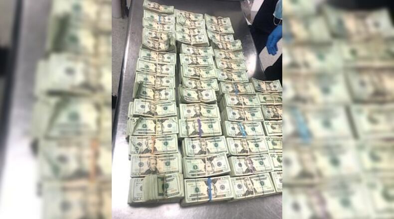 The U.S. Custom and Border Protection said officers at Miami International Airport found nearly a half-million dollars being smuggled out of the United States hidden inside furniture.