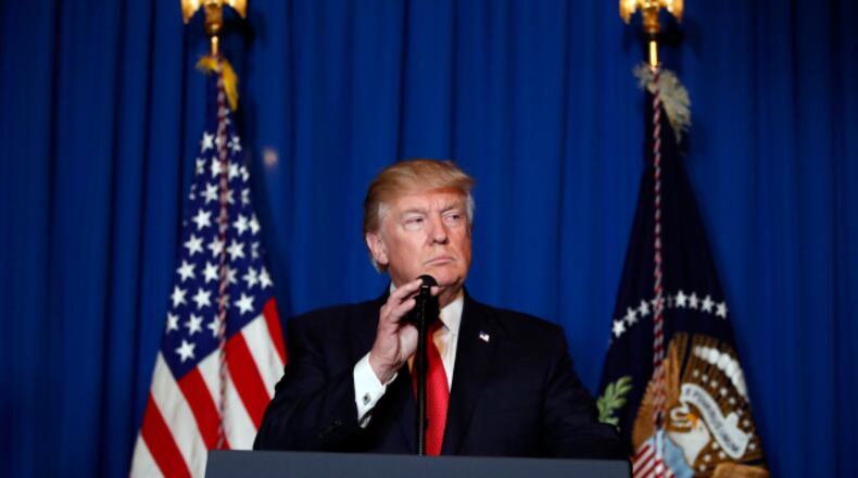 President Donald Trump will visit Atlanta on Friday. (AP Photo/Alex Brandon)