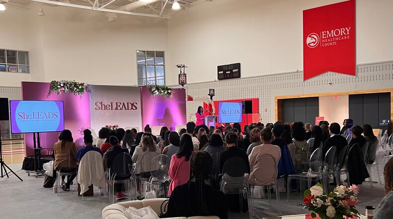 The Atlanta Hawks hosted their first annual She LEADS Women’s Empowerment Summit on Wednesday at the team’s practice facility.
50 early-career women from the Atlanta area were selected to be a part of the event, partnering them with more experienced women in their career fields.