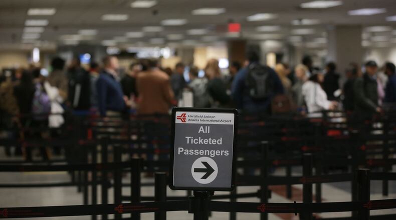 File photo of security lines at the Atlanta airport.