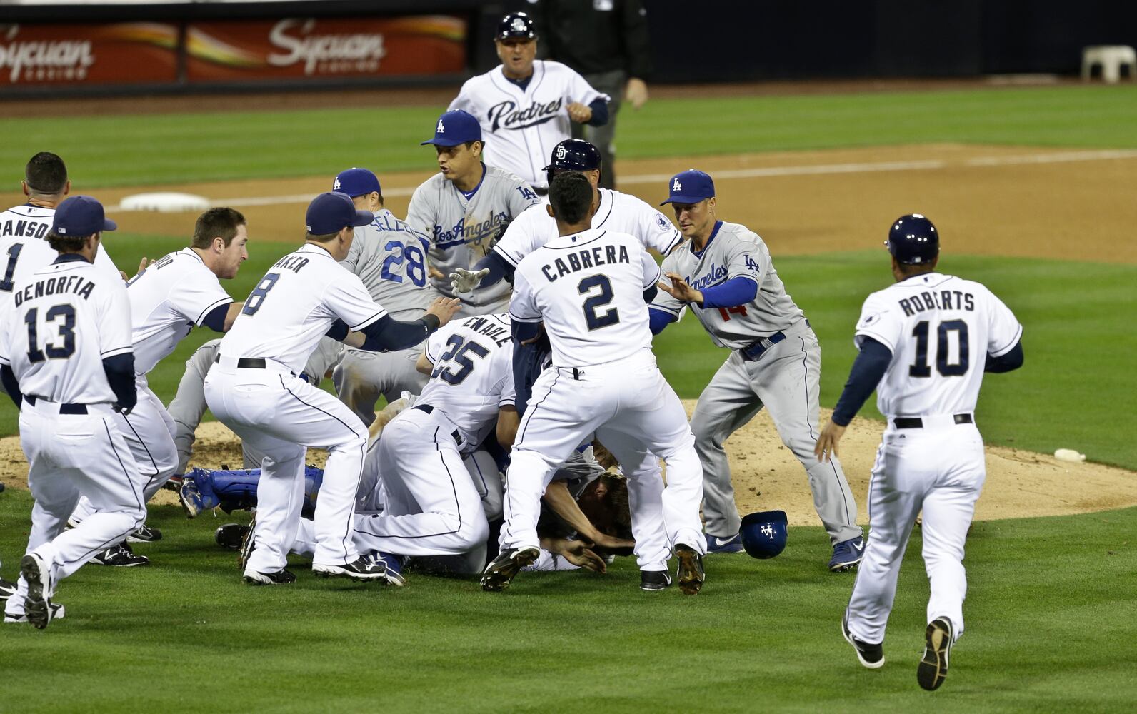 Field fight spills over after game
