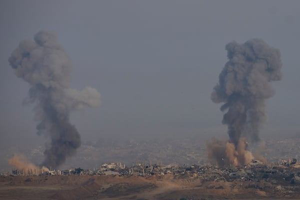 Smoke from an explosion rises in the northern Gaza Strip, as seen from southern Israel, on Friday, July 18, 2025. (Photo/Ohad Zwigenberg)