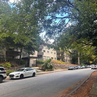 The shooting happened around 12:30 a.m. Oct. 30, 2025, at the Fifty Five Pharr apartment complex in Buckhead, police said. (Caroline Silva/AJC)