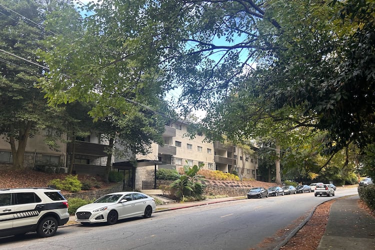 The shooting happened around 12:30 a.m. Oct. 30, 2025, at the Fifty Five Pharr apartment complex in Buckhead, police said. (Caroline Silva/AJC)