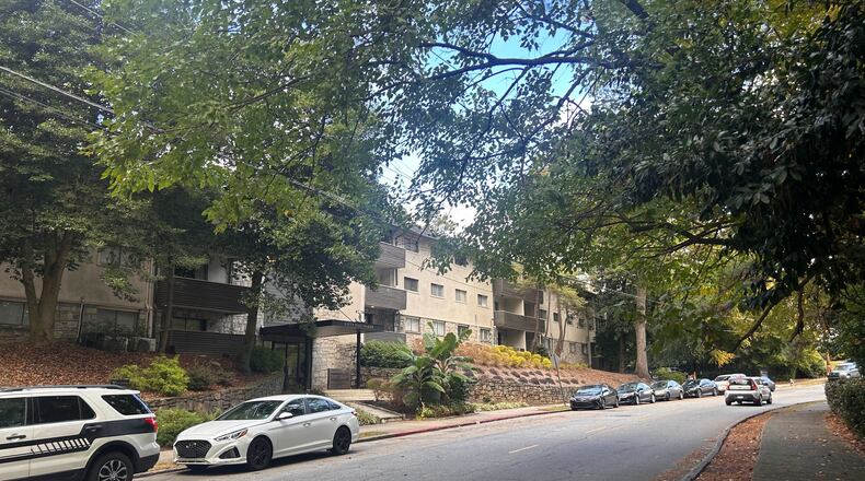 The shooting happened around 12:30 a.m. Oct. 30, 2025, at the Fifty Five Pharr apartment complex in Buckhead, police said. (Caroline Silva/AJC)