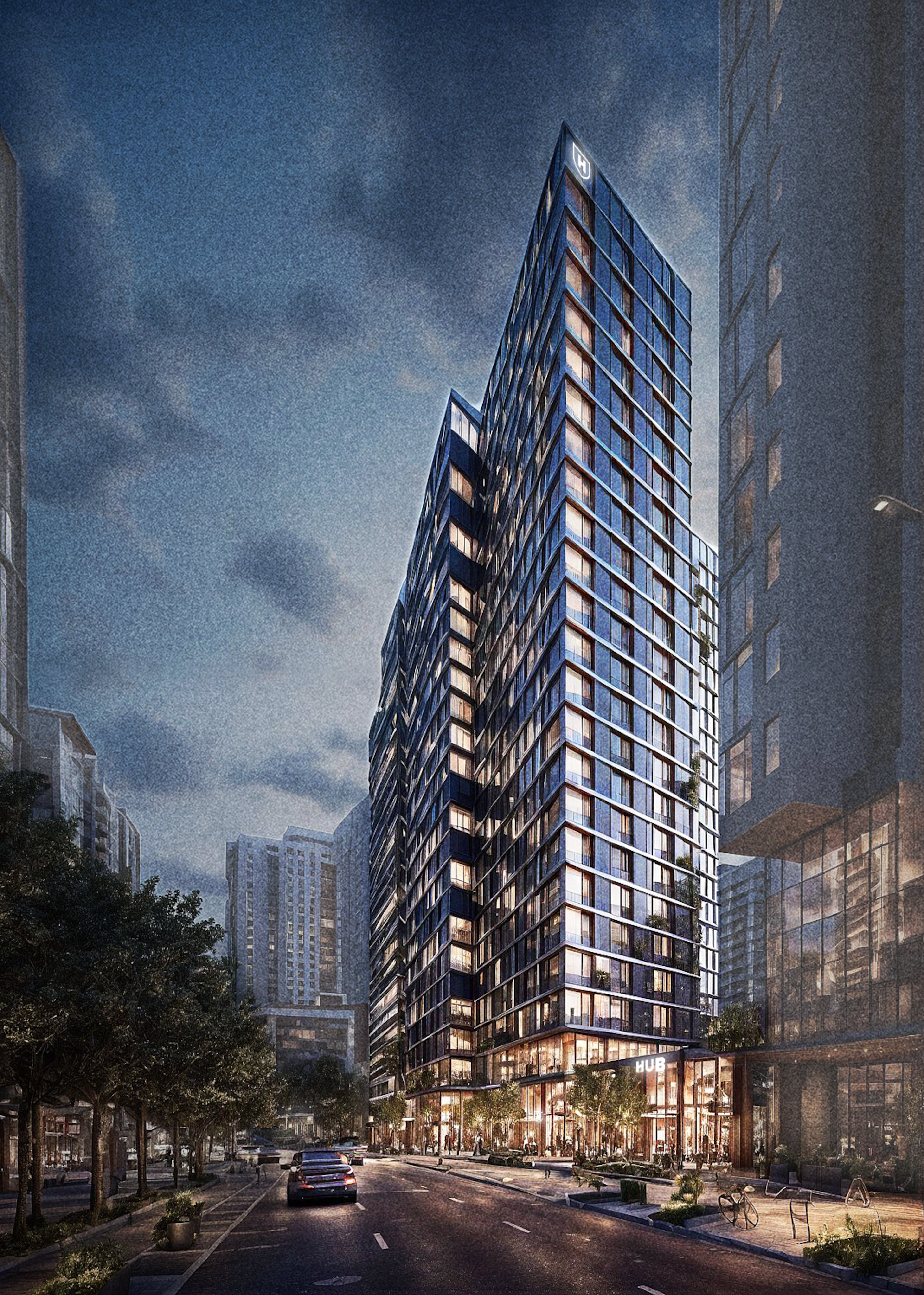 Core Spaces and Capstone Communities plan a student housing tower in Midtown. (Courtesy of Core Space)