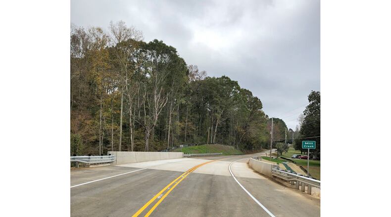 The Union Hill Road at Mill Creek bridge replacement project in Cherokee County has been completed two months ahead of schedule.