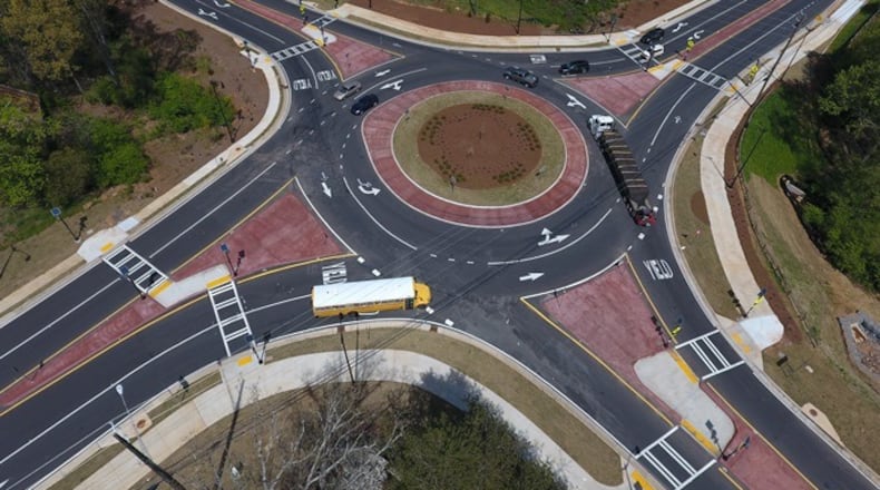 New roundabout at Big Creek Road and Bethany Creek Road in Buford opens soon. (Courtesy GDOT)