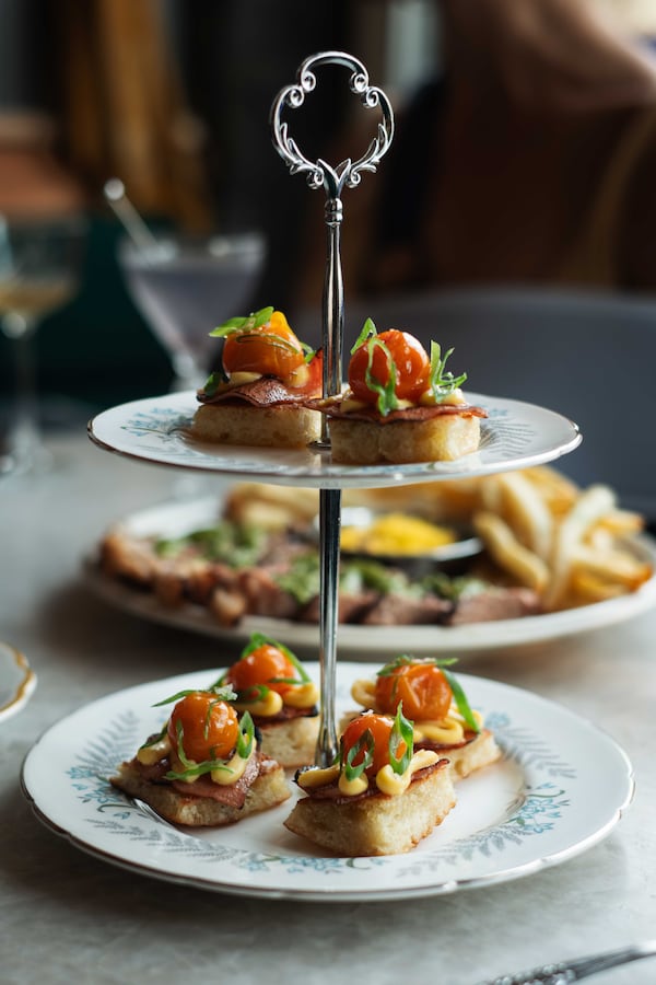 Among offerings at Joe & Vera's are Vera's Tea Sandwiches with mortadella, egg jam, confit tomato, mushroom conserva and milk bread. (Courtesy of Joe & Vera's)