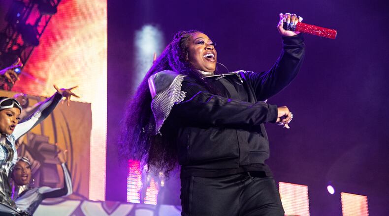 Missy Elliott performs at the 2019 Essence Festival at the Mercedes-Benz Superdome, Friday, July 5, 2019, in New Orleans. (Photo by Amy Harris/Invision/AP)
