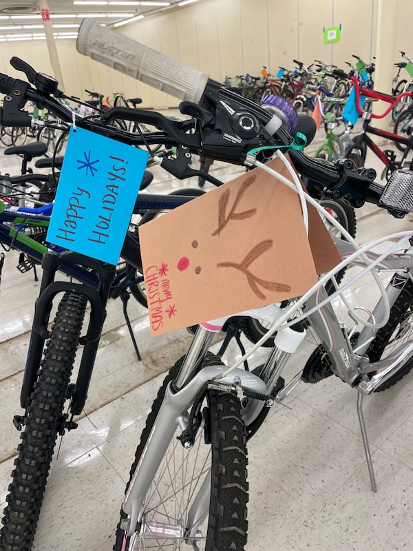 Youth bikes like these -- with light dust and no rust -- are in demand. New or used bike donations can be taken to any bike shop in North Fulton through Dec. 1. Courtesy of Bike Alpharetta