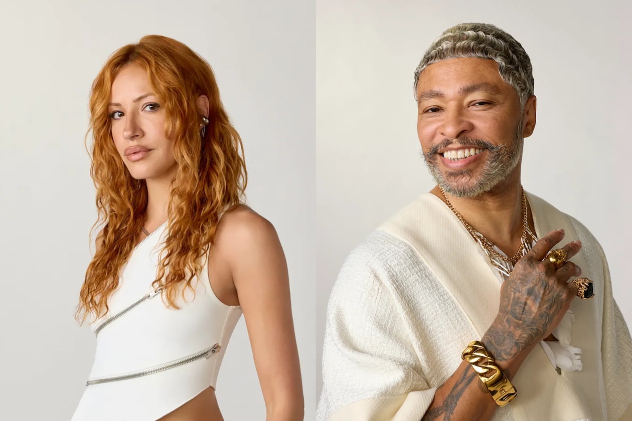 Atlanta residents Jennifer Daniel (left) and Octavius Terry are competing on Season 22 of “Project Runway,” which debuted on Friday, July 10, 2026, on Freeform and Hulu/Disney+. (Courtesy of Hulu/Disney+)