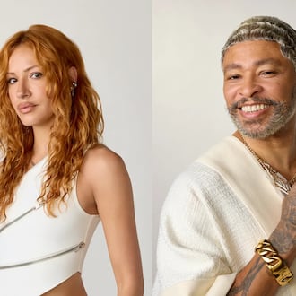 Atlanta residents Jennifer Daniel (left) and Octavius Terry are competing on Season 22 of “Project Runway,” which debuted on Friday, July 10, 2026, on Freeform and Hulu/Disney+. (Courtesy of Hulu/Disney+)