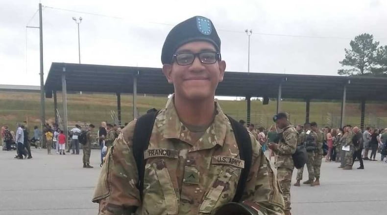 U.S. Army Sgt. Edvin Francisco Franco, 25, is pictured in 2018, one day before graduating from basic training.