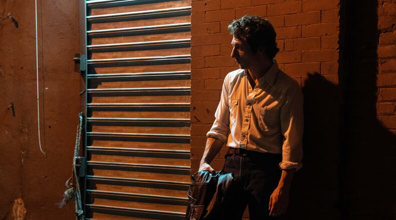 This image released by 20th Century Studios shows Jeremy Allen White as Bruce Springsteen in a scene from "Springsteen: Deliver Me From Nowhere." (Macall Polay/20th Century Studios via AP)