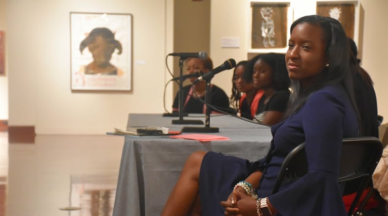 Andrea Lewis, chair of the Spelman College education department, facilitates an intergenerational panel discussion about race and schools earlier this year in the campus museum. CONTRIBUTED BY ADRIANNA CLARK