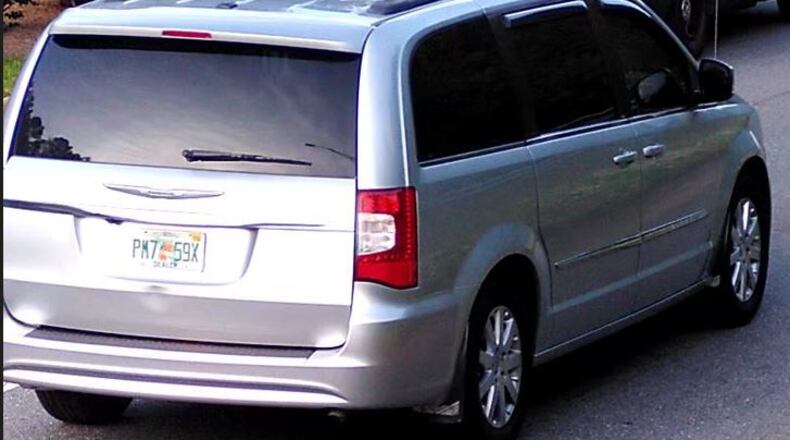 Michael Christopher Johnson, 56, of Florida, was last seen driving this minivan. He is accused of stealing multiple mortuary stretchers from funeral homes in Acworth and Dallas, police said. July 24, 2024 (Credit: Dallas Police Department)