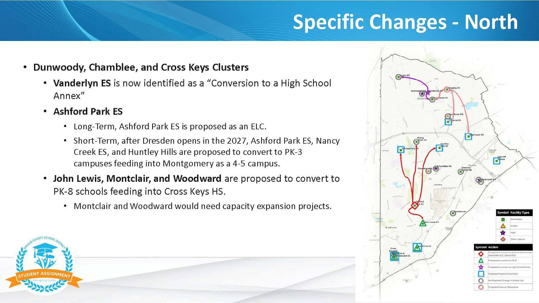 DeKalb school closure plans, north region