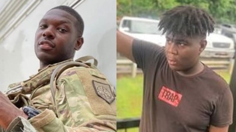 Korri Kesean Jackson (left) and Jalen Leonard Curtis were killed within minutes of each other on April 20, 2023. Jackson had served years in the U.S. Army and the Georgia National Guard. (Courtesy)