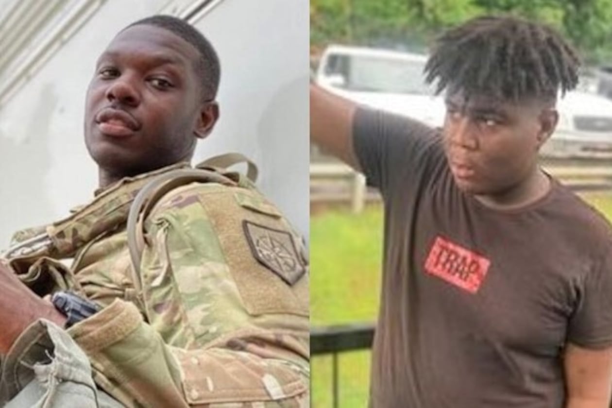 Korri Kesean Jackson (left) and Jalen Leonard Curtis were killed within minutes of each other on April 20, 2023. Jackson had served years in the U.S. Army and the Georgia National Guard. (Courtesy)