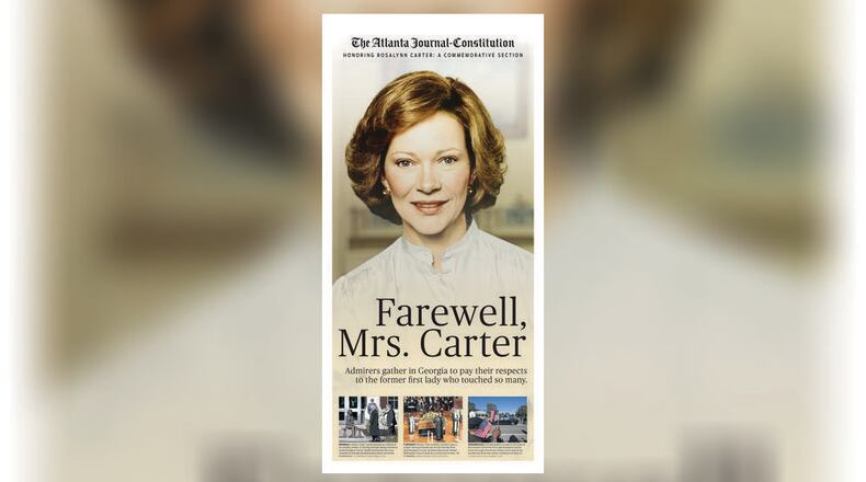 This special section, Farewell, Mrs. Carter, will be included in Sunday’s printed newspaper and in our ePaper.