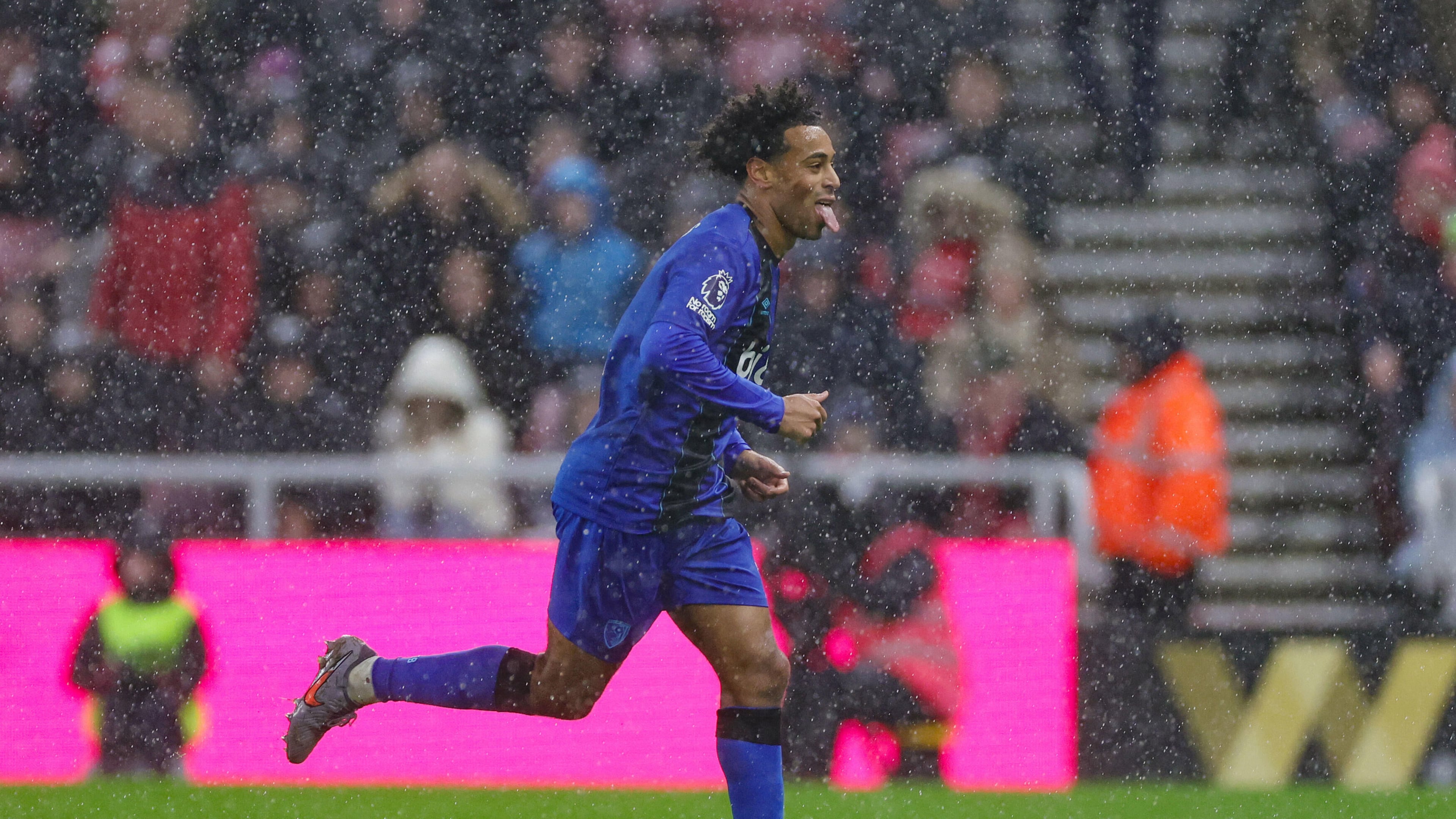 Bournemouth's Tyler Adams celebrates scoring their side's second goal of the game during the Premier League match at the Stadium of Light in Sunderland on Saturday Nov. 29, 2025. (Steve Welsh/PA via AP)