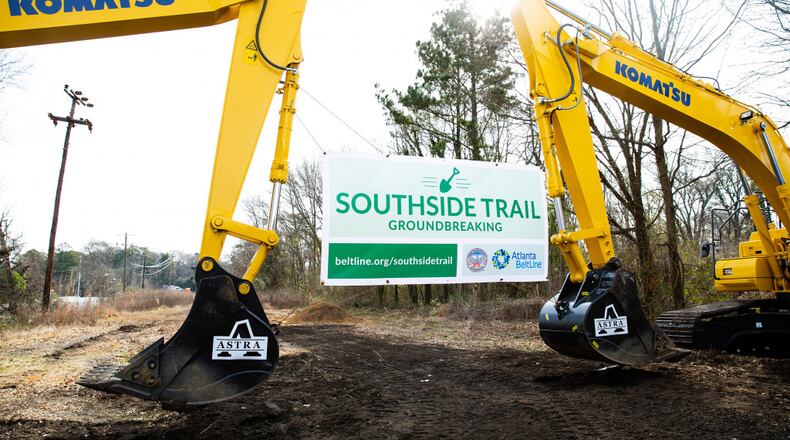 Heavy machinery marks the start of construction on the Atlanta BeltLine Southside Trail. Photo by The Sintoses
