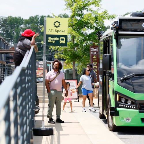 There is no human driving that shuttle. (Miguel Martinez/AJC)