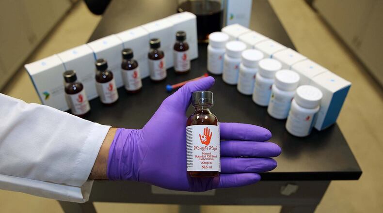 Marijuana harvested by Modern Health Concepts is processed in a lab and turned into pills and tinctures. Haleigh’s Hope, a medication high on CBD and low on the psychoactive THC, is used to treat epilepsy, seizures and muscle spasticity. (C.M. Guerrero/Miami Herald/TNS)