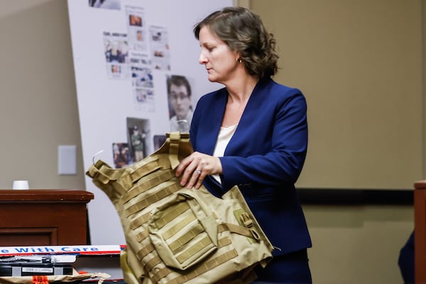 Assistant District Attorney Patricia Brooks presents evidence during closing arguments in Colin Gray’s trial. (Abbey Cutrer/AJC)