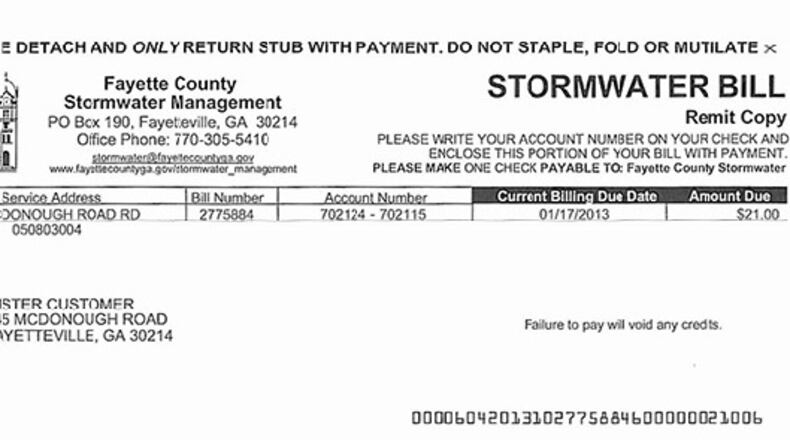 Residents in unincorporated Fayette County will no longer pay fees to the now-defunct Stormwater Utility. Courtesy of Fayette County.