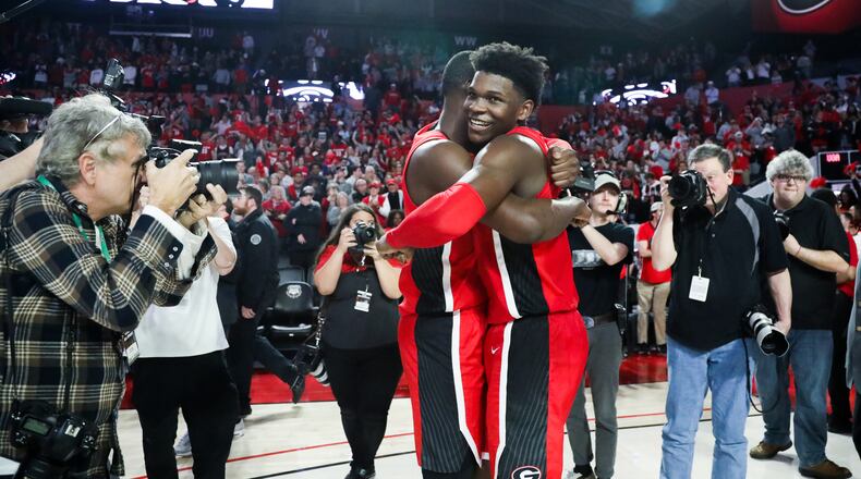 Georgia basketball player Anthony Edwards (5) during a game against Auburn at Stegeman Coliseum in Athens, Ga., on Wed., Feb. 19, 2020. (Photo by Tony Walsh)